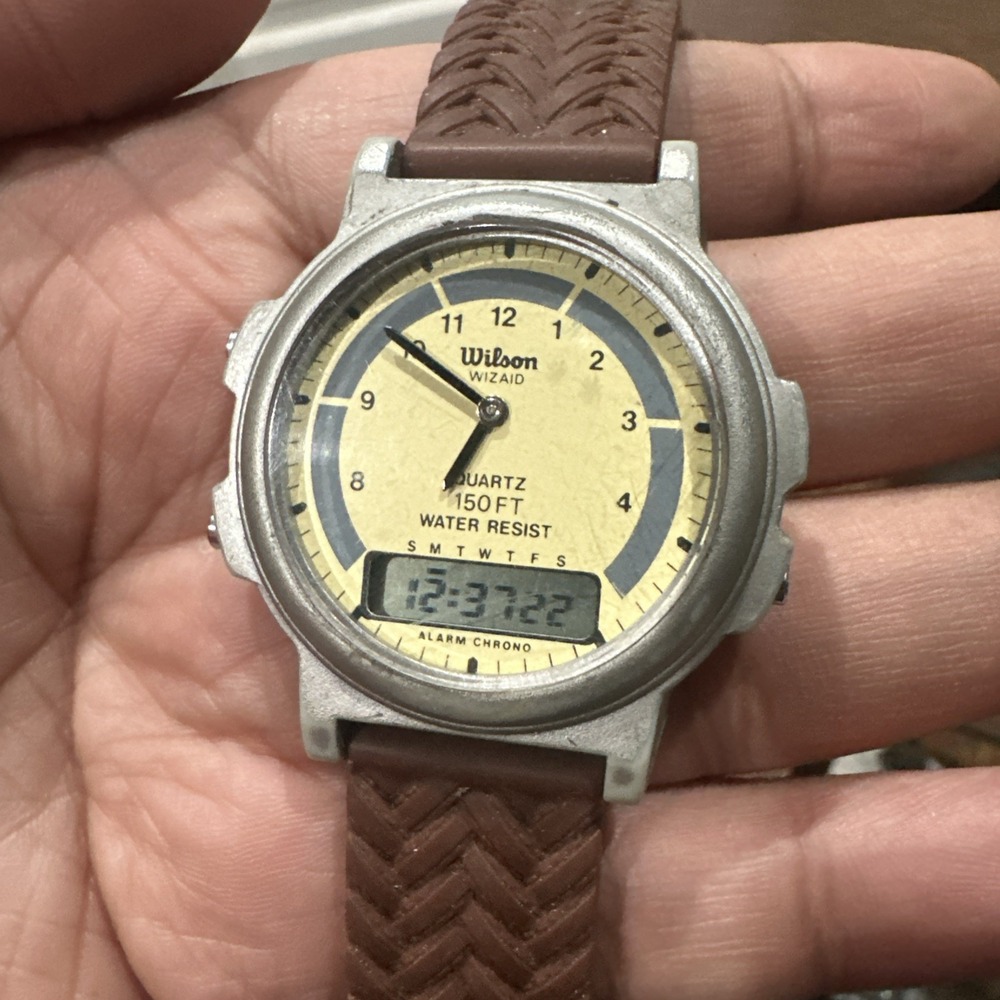 Vintage Wilson 40mm Dual Mens Watch Digital & Analog 150FT "Analog‎ Not Working"